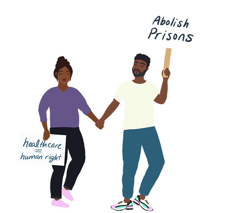 volunteering couple protesting peacefully against unethical imprisonment